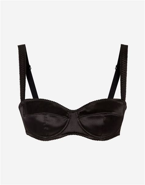 Satin balconette bra in Black for Women 